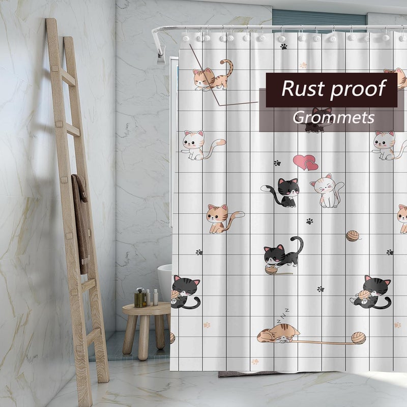 TIKABC Shower Curtain Liner, 4G PEVA Shower Liner, Plastic Peva Waterproof Shower Curtains, 72x72 inch with Grommet Holes 3 Magnetic Weights - Image 3